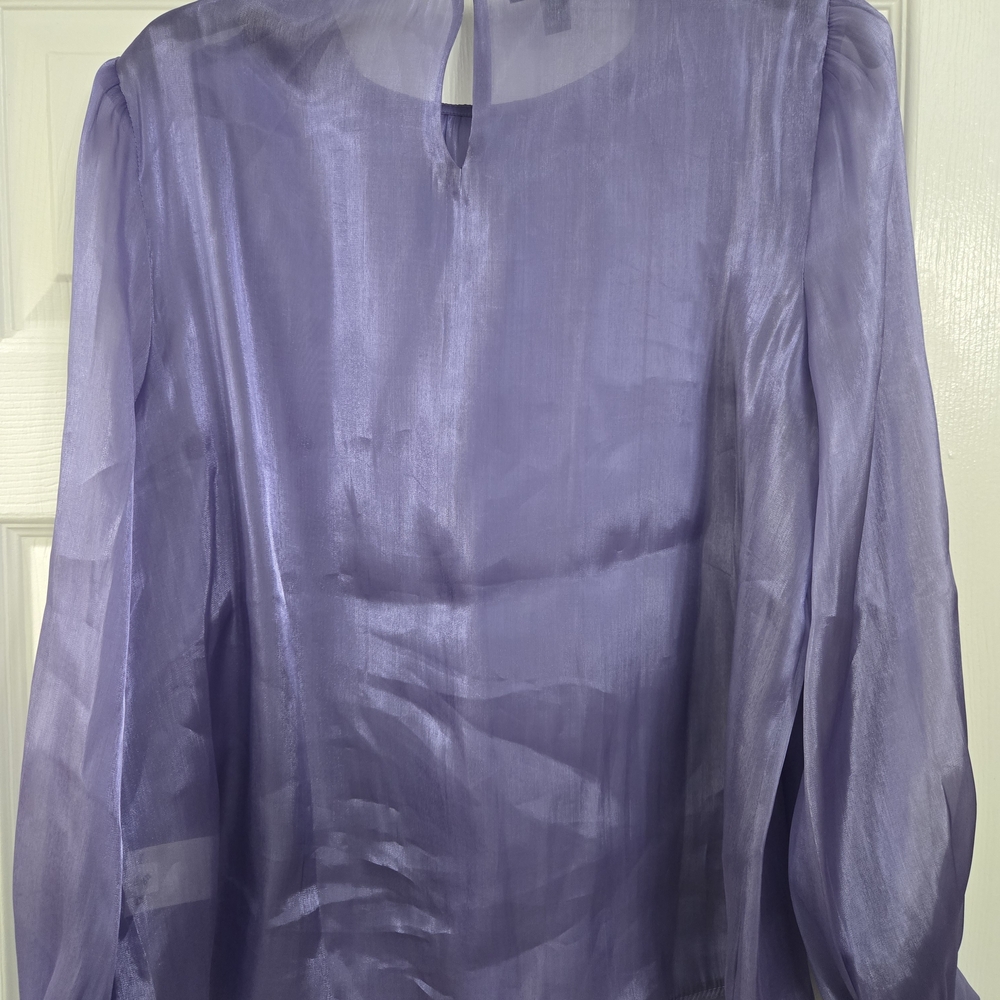 Alfani Purple Sheer Blouse - Picture 2 of 5